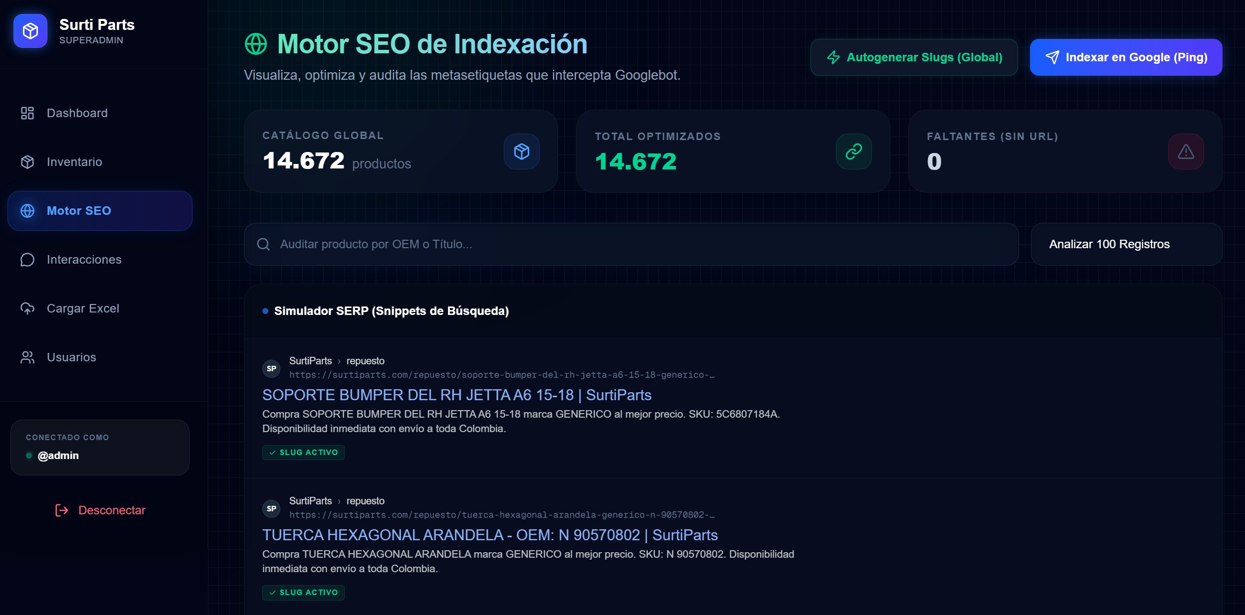 Pantalla de software SURTI VOLKSWAGEN